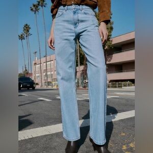 Zara Light Blue Straight Leg Jeans